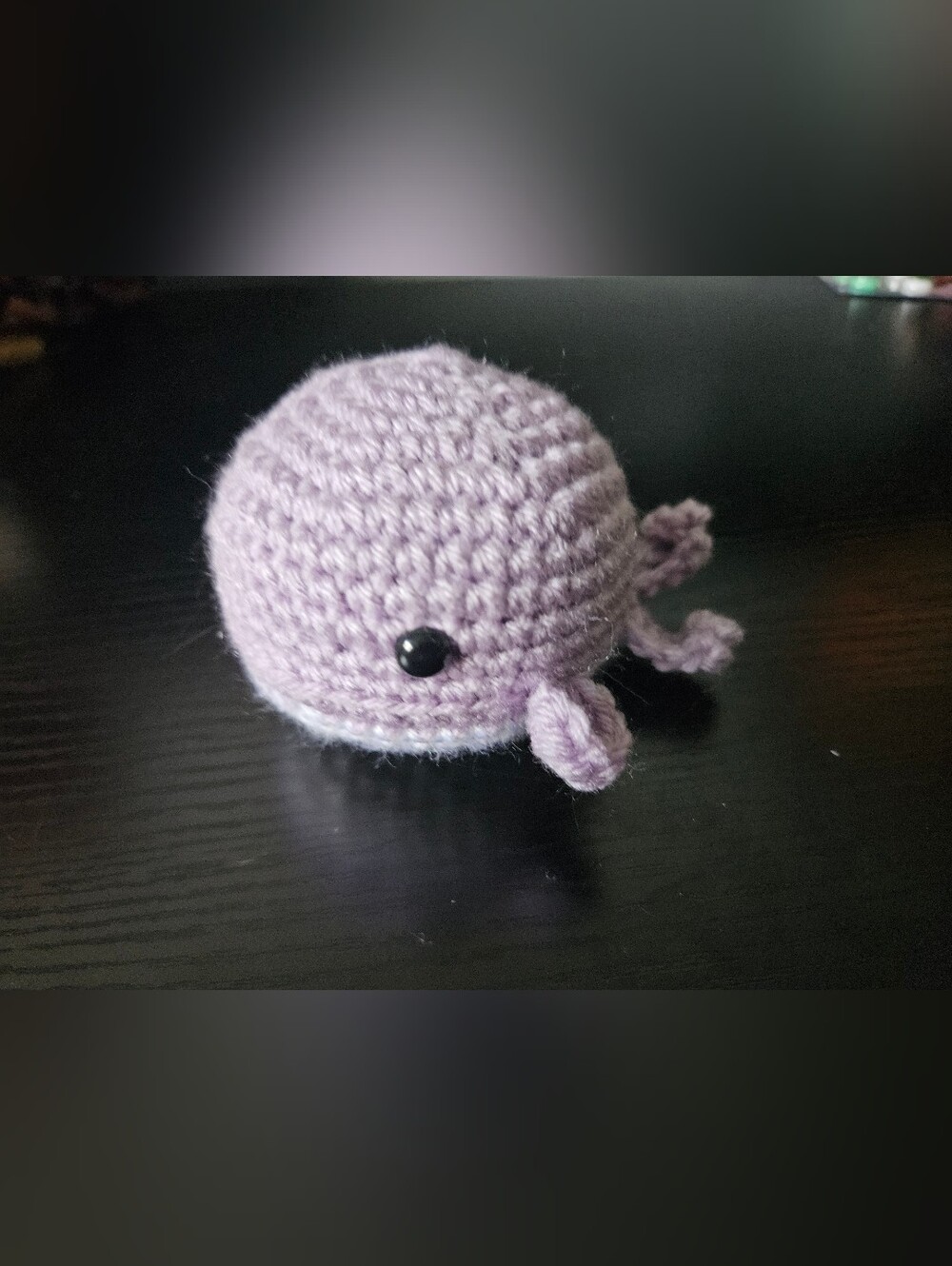 Hand Crafted Lavender Crochet Whale Amigurumi